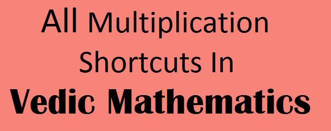 vedic mathematics multiplication tricks pdf